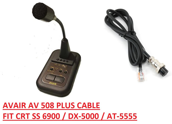 AVAIR AV-508 DESK CONDENSER MICROPHONE HAM RADIO AV 508 + CABLE FIT CRT 6900 V