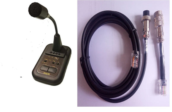 AVAIR AV-508 DESK CONDENSER MICROPHONE HAM RADIO + CRT 7900 TURBO CONNECTION CABLE