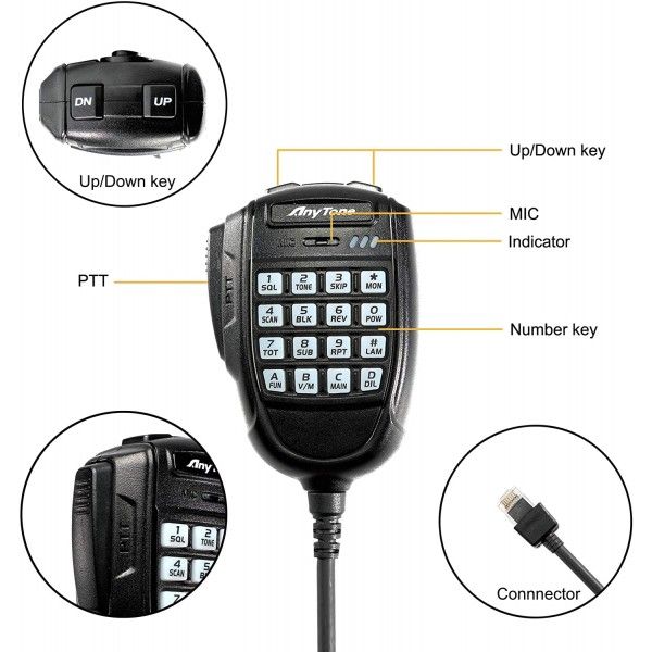 ANYTONE AT-779UV VHF UHF 2M 70CM DUAL BAND MOBILE TRANSCEIVER + PC CABLE + AERIAL + MAG