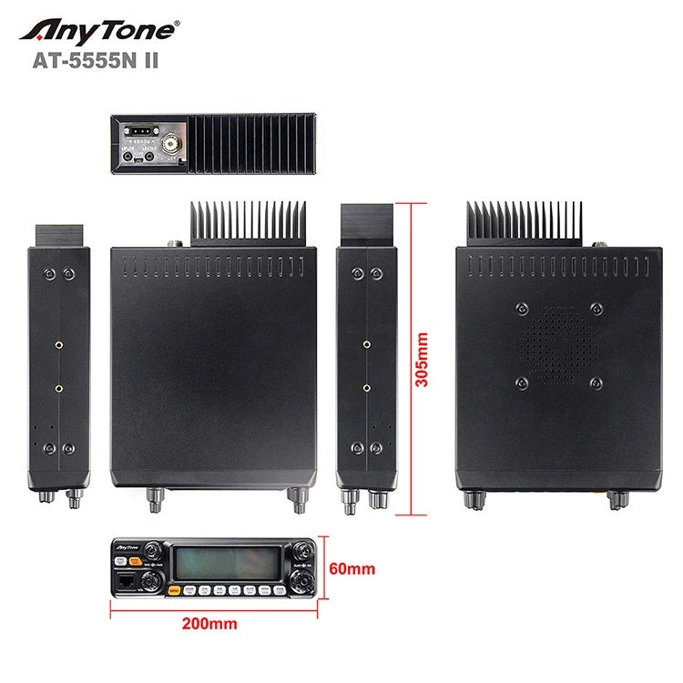 ANYTONE AT 5555N II (NEW VERSION V3 SMALLER CASE) 10M 11M 5555 N HAM CB RADIO TRANSCEIVER SSB: 60W