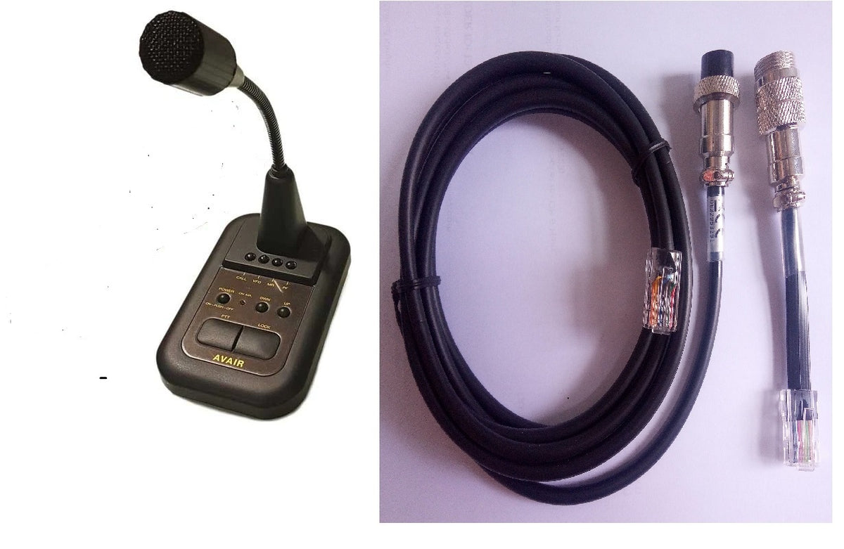 AVAIR AV-508 DESK CONDENSER MICROPHONE HAM RADIO + CRT 7900 TURBO CONN ...