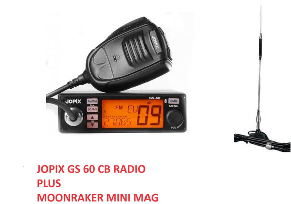 JOPIX GS 60 MOBILE CB TRANSCEIVER EUROPEAN MULTINORM UK 40 27/81 + MOONRAKER MAG