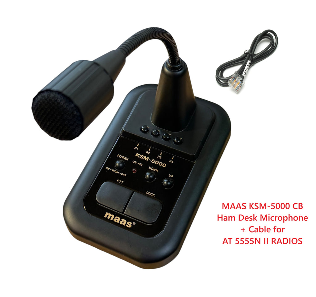 MAAS KSM-5000 CB Ham Free Standing Desk Microphone PLUS Connection Cable fo CRT 8900  AT 5555N II