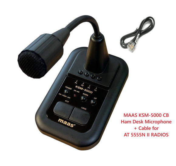 MAAS KSM-5000 CB Ham Free Standing Desk Microphone PLUS Connection Cable for AT 5555N II