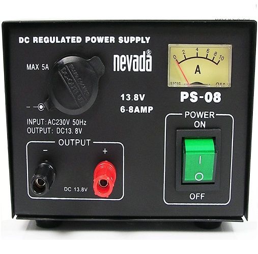 NEVADA PS 08 6-8 AMP PSU POWER SUPPLY WITH METER & CIGAR SOCKET