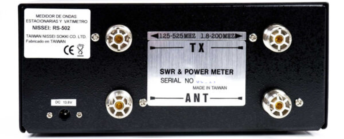 NISSEI RS 502 Power SWR Meter 1.8Mhz-525Mhz Radio HF VHF UHF – P J Box