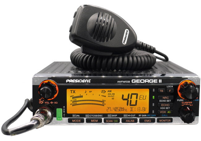 PRESIDENT GEORGE II CB HAM RADIO AM/FM/SSB TRANSCEIVER