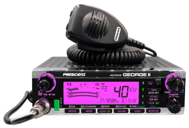 PRESIDENT GEORGE II CB HAM RADIO AM/FM/SSB TRANSCEIVER