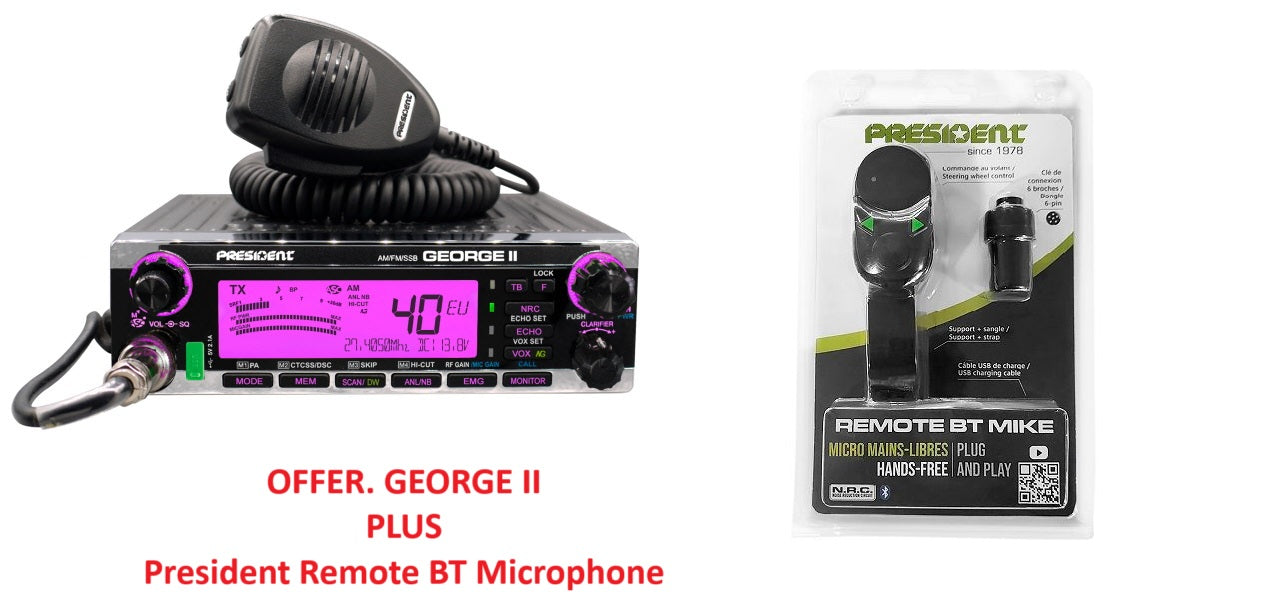 George Fm PRESIDENT GEORGE II CB HAM RADIO AM/FM/SSB PROGRAMMED EXPORT MODE & RE ...