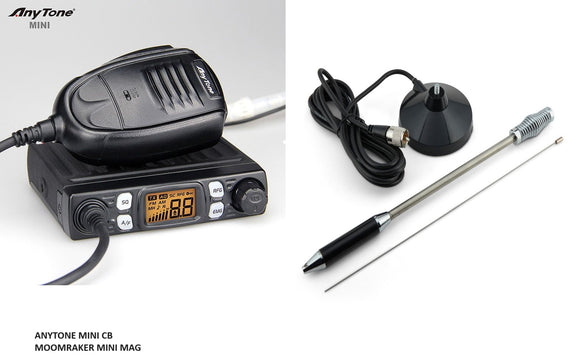 CB Radio Kit ANYTONE MINI 12 v + Moonraker Mini Mag Antenna UK EU Mobile set up