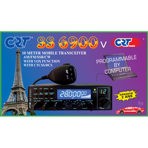 NEW CRT SS 6900 V V8 CB HAM RADIO NEW COMPACT SIZE FM AM SSB VOX WITH NRC BOARD LATEST MODEL WITH DIMMER CONTROL