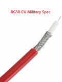 RRG58CU Red Coax Cable military Spec  High Quality Low Loss