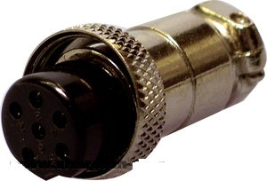 PLUG 6 pin metal female microphone plug with built-in cable grip.