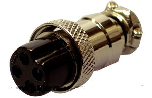 PLUG 4 pin metal female microphone plug with built in cable grip.