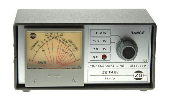 Zetagi 430 Cross Pointer SWR/Power Meter 120-500Mhz