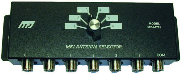 MFJ 1701 ANTENNA SWITCH, 6 POSITIONS 2 KW PEP