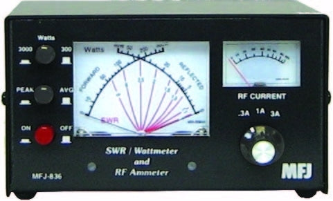 MFJ-836H Cross Needle VSWR/Power Meter with RF ammeter up to 30A