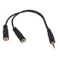 Gold Plated3.5mm Speaker and headphone Splitter Black
