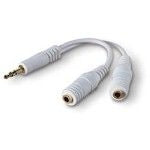 3.5mm Speaker and headphone Splitter White