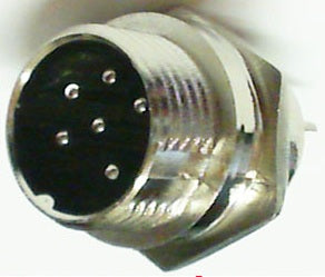 cb ham 6 pin microphone chassis socket