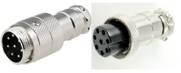 8 Pin Male & Female Microphone Plugs Connector