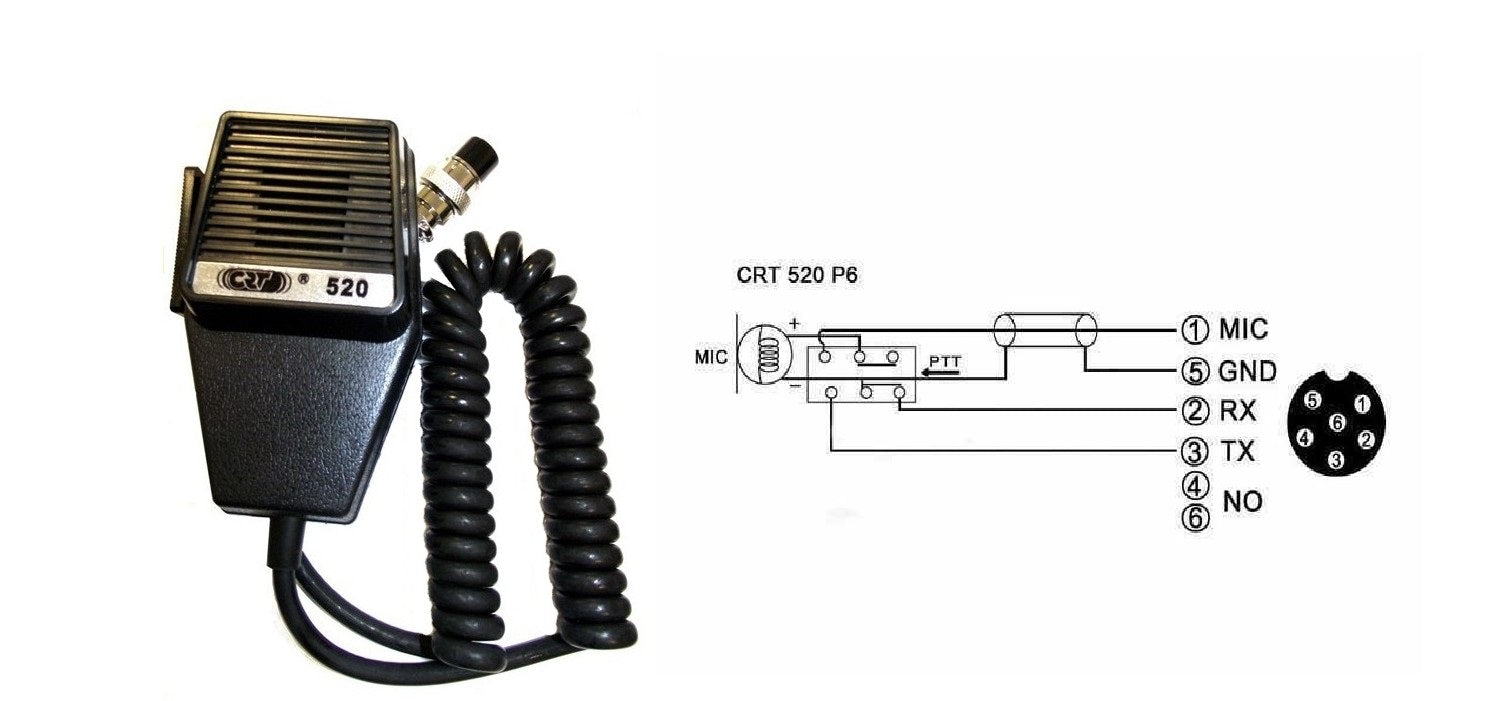 CRT 520 P6 6 pin CB Microphone