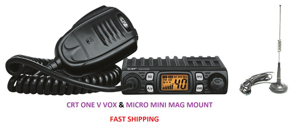 CRT ONE V Vox AM FM Multistandard CB RADIO + MICRO 30 MAG