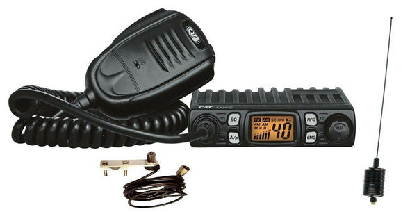 CB RADIO CRT ONE V VOX AM FM MULTISTANDARD S METER + MIRROR MOUNT & MULTI COLOUR MINI STINGER