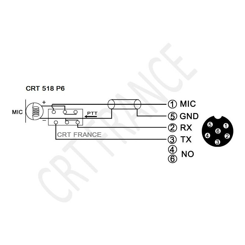 CRT S 518 P6 6 pin Microphone