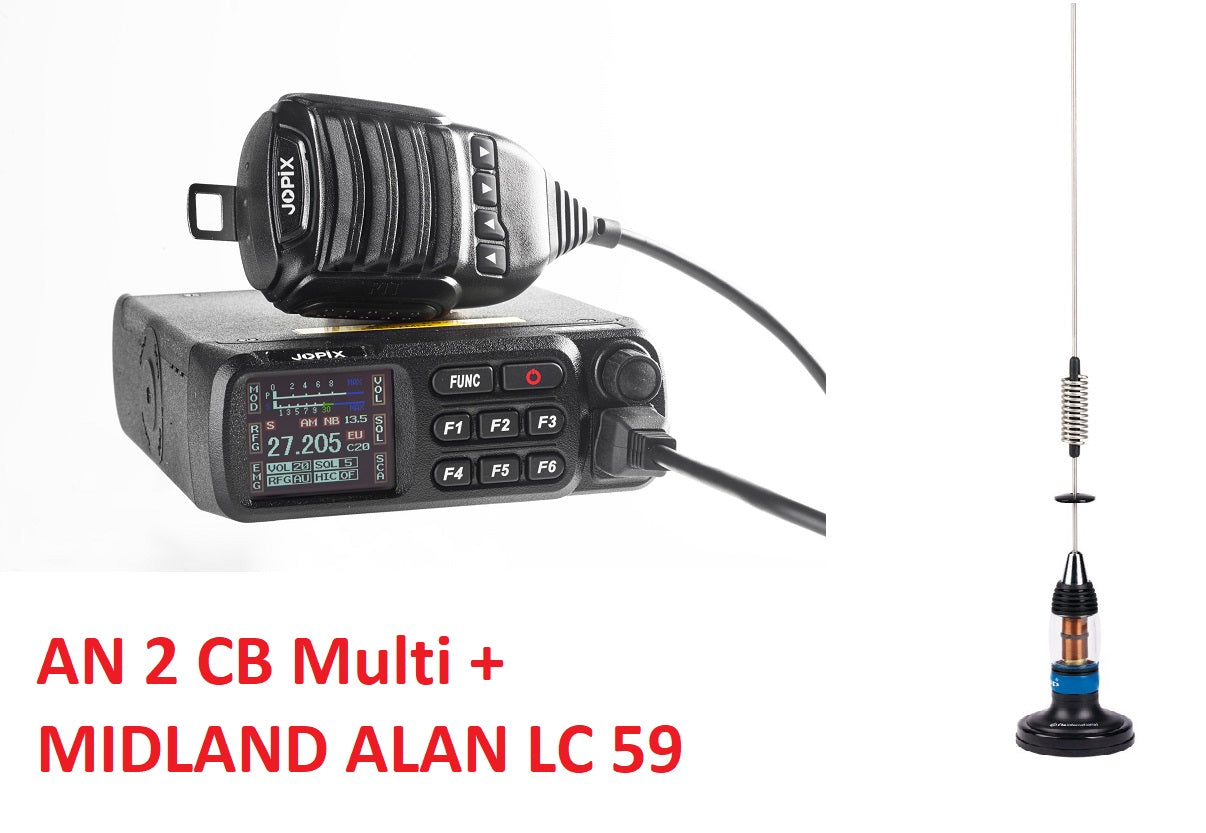 Jopix AN 2 CB Multi Mobile Transceiver Radio UK 40 27/81 + MIDLAND LC 59 MAG