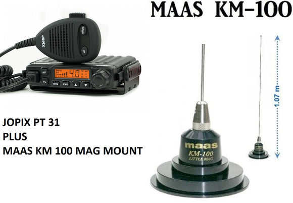 JOPIX PT31 AM FM Midland Mobile CB RADIO + MAAS KM 100 MAG