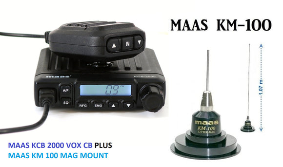 Maas KCB 2000 V3 VOX CB Radio UK/EU 80 channel AM FM HP 6500 + km 100 MAG MOUNT