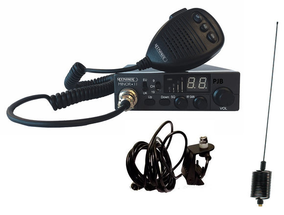 Moonraker Minor II Plus 80ch 12v 24v CB Radio Gutter Mount Mini Stinger MULTI COLOURS