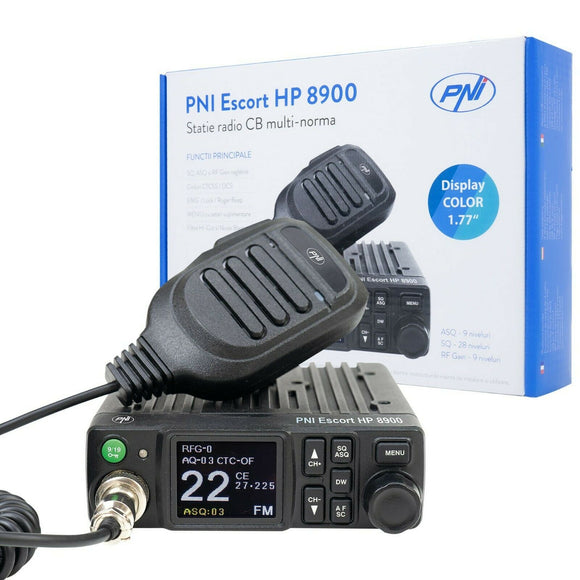 PNI Escort HP 8900 ASQ CB Radio 12V / 24V, RF Gain, Roger Beep, CTCSS-D