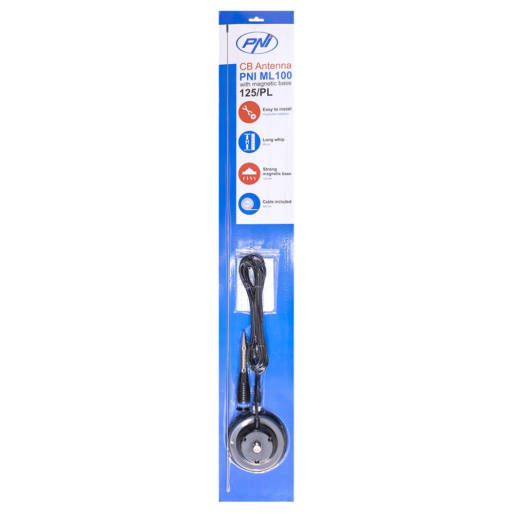 CB PNI ML 100 antenna length 100 cm, 26-30MHz, 250W, 125mm magnet included