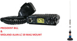 President BILL CB Radio AM FM Multi Norms UK EU 4X4 + MIDLAND LC 59 Mag Mount
