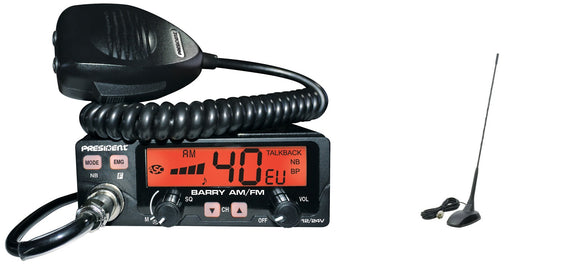 President Barry II 2 AM FM EU UK Mobile Multi CB Radio ASC 12 / 24V PLUS EXTRA 48 MAG MOUNT