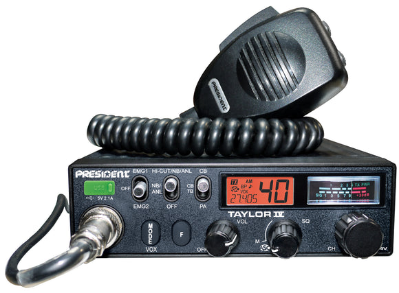 President Taylor IV 4 CB Radio 12/24 Volt 40 Channel Am/FM Multi