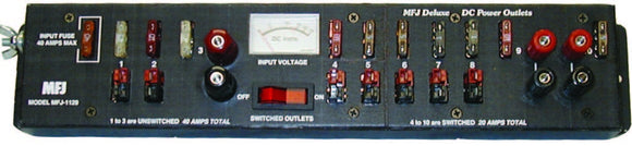 MFJ-1129 DC OUTLETS, 10 ANDERSON PL, 1 HI BP, 2 LI BP
